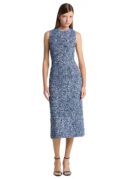 Michael Kors Collection Tie-Die Floral Soutache Lace Sheath Dress