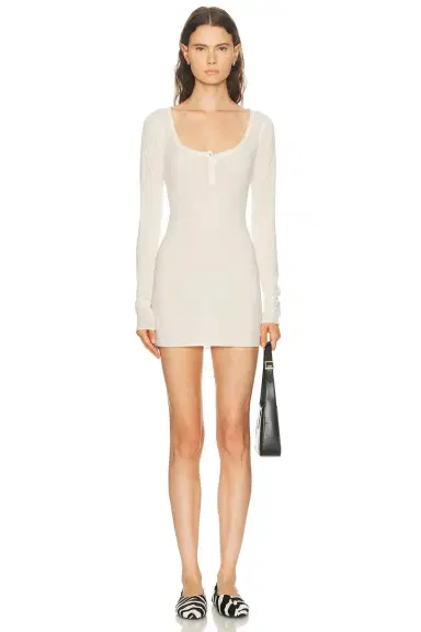 Skims Sheer Cashmere Henley Mini Dress | Thumbnail 1 Skims Sheer Cashmere Henley Mini Dress | Thumbnail 1