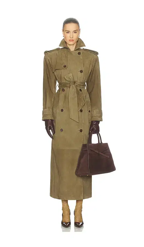 Suede Trench Coat