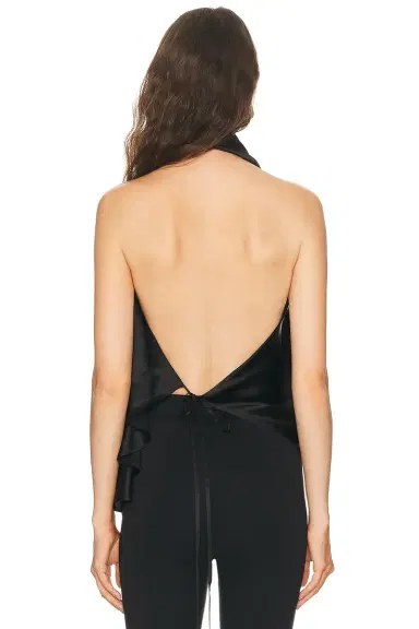 WARDROBE.NYC Satin Halter Blouse | Thumbnail 3 WARDROBE.NYC Satin Halter Blouse | Thumbnail 3