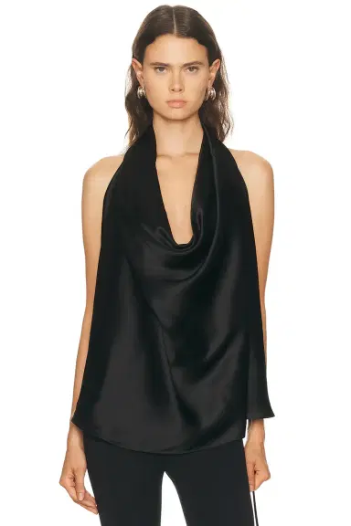 WARDROBE.NYC Satin Halter Blouse | Thumbnail 1 WARDROBE.NYC Satin Halter Blouse | Thumbnail 1
