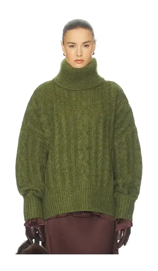 Helsa Claudiya Cable Turtleneck