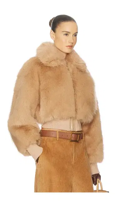 Helsa Faux Fox Bomber Jacket | Thumbnail 2 Helsa Faux Fox Bomber Jacket | Thumbnail 2