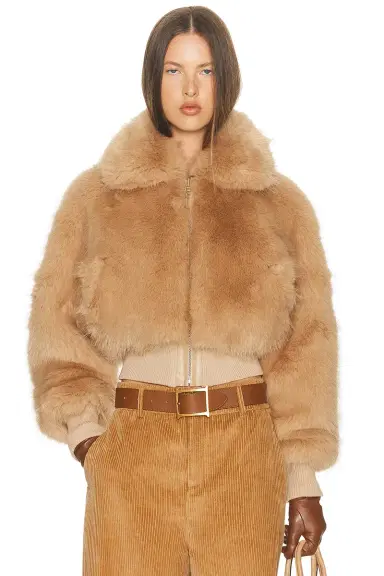 Helsa Faux Fox Bomber Jacket | Thumbnail 3 Helsa Faux Fox Bomber Jacket | Thumbnail 3