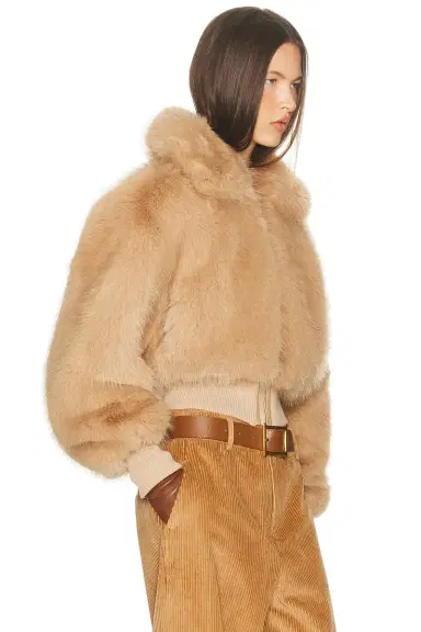Helsa Faux Fox Bomber Jacket | Thumbnail 4 Helsa Faux Fox Bomber Jacket | Thumbnail 4