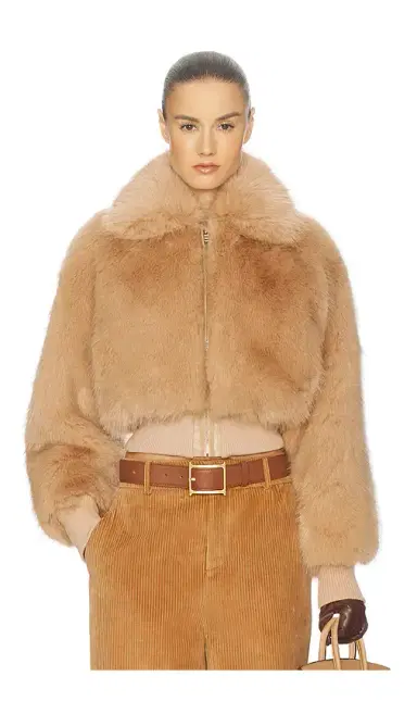 Helsa Faux Fox Bomber Jacket | Thumbnail 1 Helsa Faux Fox Bomber Jacket | Thumbnail 1