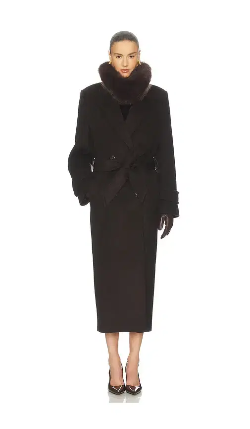 Helsa Bold Shoulder Long Coat