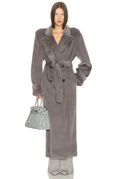 Helsa Faux Fur Long Trench | Thumbnail 4 Helsa Faux Fur Long Trench | Thumbnail 4