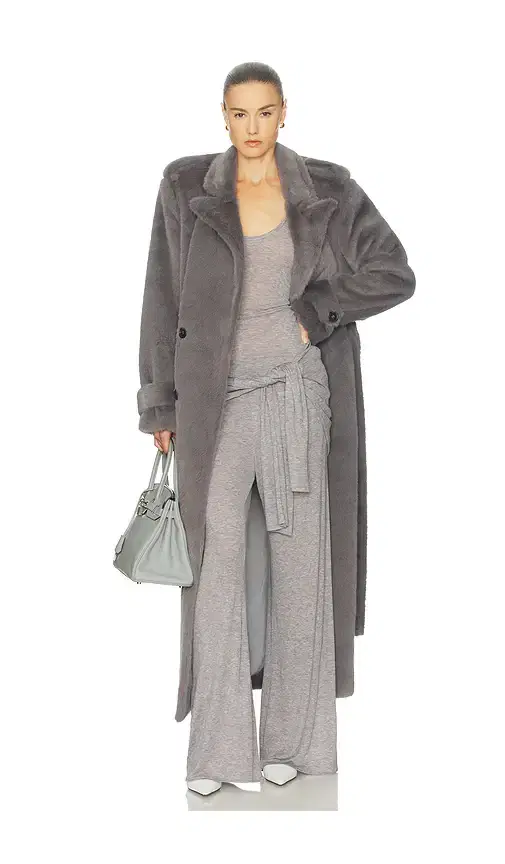 Helsa Faux Fur Long Trench