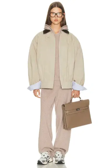 Helsa The Shirred Bomber Jacket With Corduroy Collar | Thumbnail 6 Helsa The Shirred Bomber Jacket With Corduroy Collar | Thumbnail 6