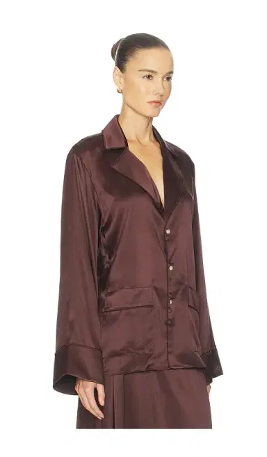 Helsa The Silk Charmeuse Pajama Shirt | Thumbnail 2 Helsa The Silk Charmeuse Pajama Shirt | Thumbnail 2
