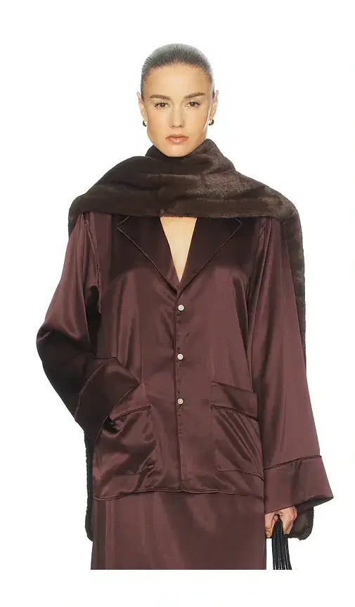 Helsa The Silk Charmeuse Pajama Shirt