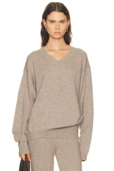 Skims Cashmere V Neck Pullover Sweater | Thumbnail 1