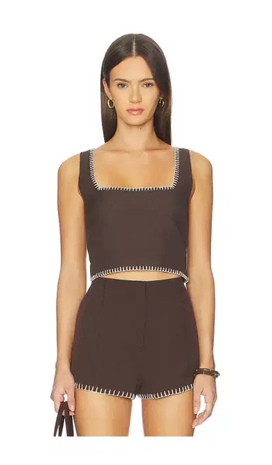 ROCOCO SAND Square Neck Boxy Top | Thumbnail 1