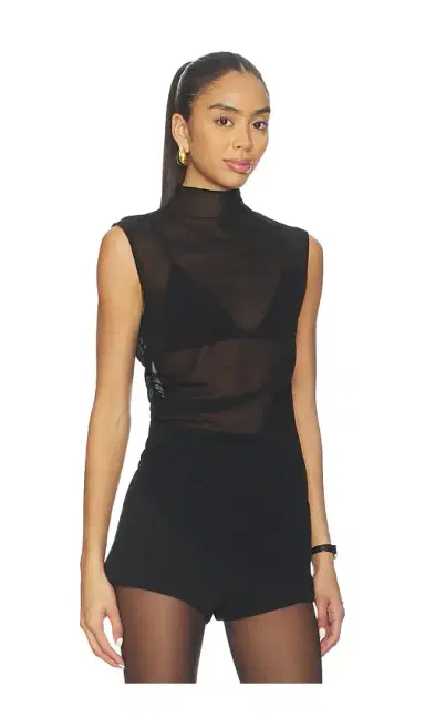 LaPointe Mock Neck Ruched Top | Thumbnail 2