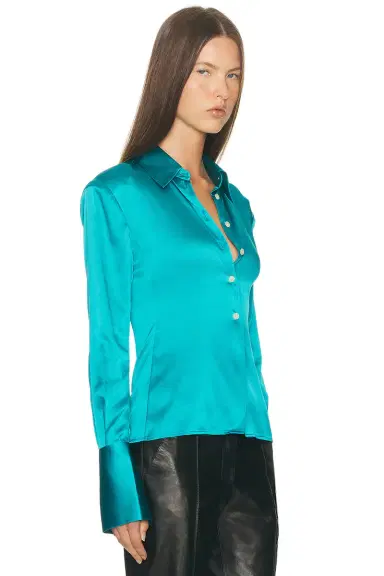Helsa The Silk Charmeuse Shirt | Thumbnail 4