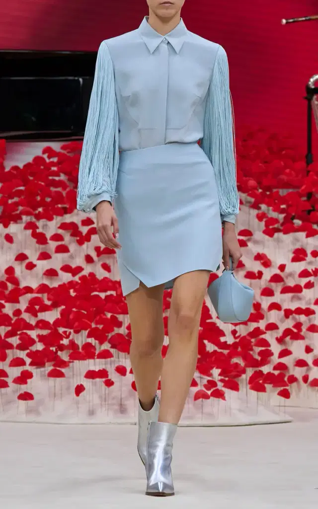 Akris Tailored Cotton Mini Skirt