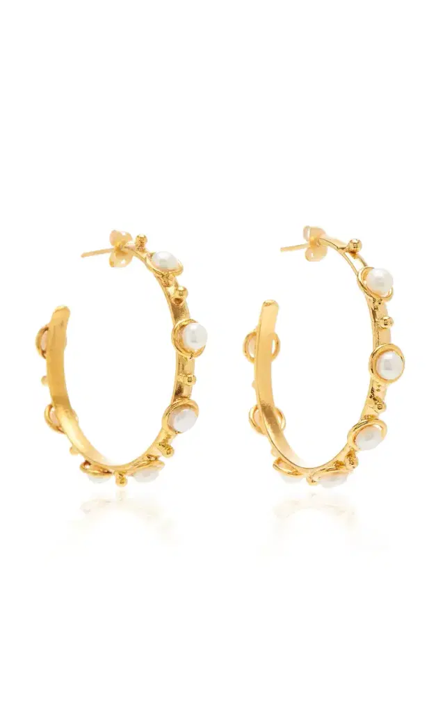 Petite Candy Pearl Hoop Earrings