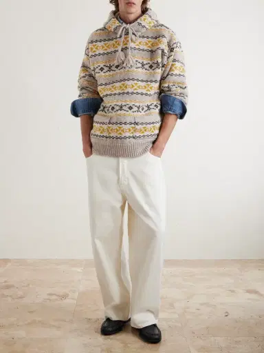 KAPITAL Yellowknife Fair Isle Wool Hoodie - Men | Thumbnail 2