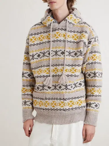 KAPITAL Yellowknife Fair Isle Wool Hoodie - Men | Thumbnail 3