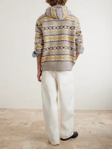 KAPITAL Yellowknife Fair Isle Wool Hoodie - Men | Thumbnail 4