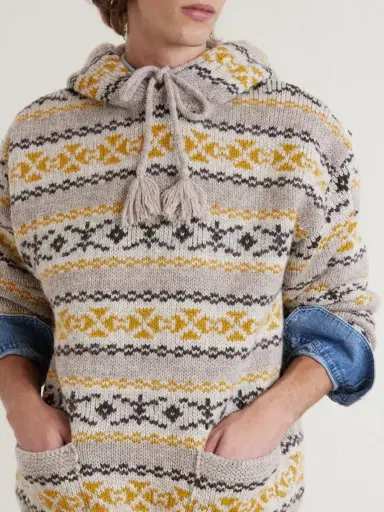 KAPITAL Yellowknife Fair Isle Wool Hoodie - Men | Thumbnail 5