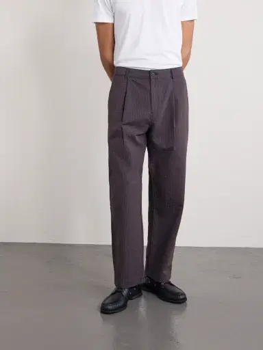 Folk Cropped Wide-Leg Striped Cotton-Seersucker Trousers - Men | Thumbnail 3 Folk Cropped Wide-Leg Striped Cotton-Seersucker Trousers - Men | Thumbnail 3