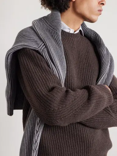 Folk Direction Ribbed Wool-Blend Sweater - Men | Thumbnail 5
