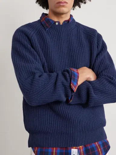 Folk Direction Ribbed Wool-Blend Sweater - Men | Thumbnail 3