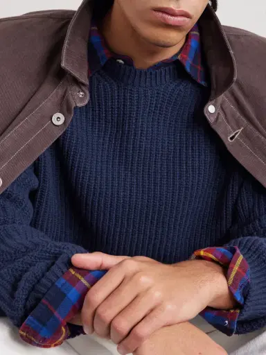 Folk Direction Ribbed Wool-Blend Sweater - Men | Thumbnail 5
