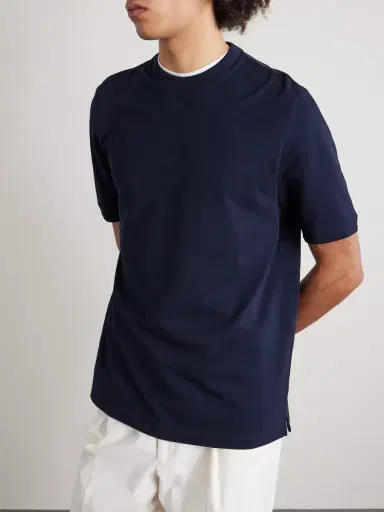 Canali Cotton-Piqué T-Shirt - Men | Thumbnail 3