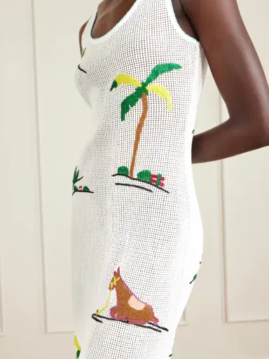Staud Luma Embroidered Open-knit Cotton Midi Dress | Thumbnail 5 Staud Luma Embroidered Open-knit Cotton Midi Dress | Thumbnail 5