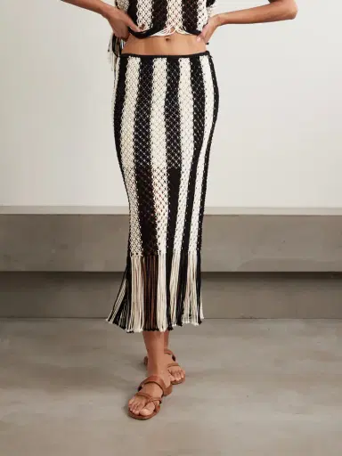 Zimmermann Wanderlust Fringed Striped Macramé Cotton Maxi Skirt | Thumbnail 3 Zimmermann Wanderlust Fringed Striped Macramé Cotton Maxi Skirt | Thumbnail 3