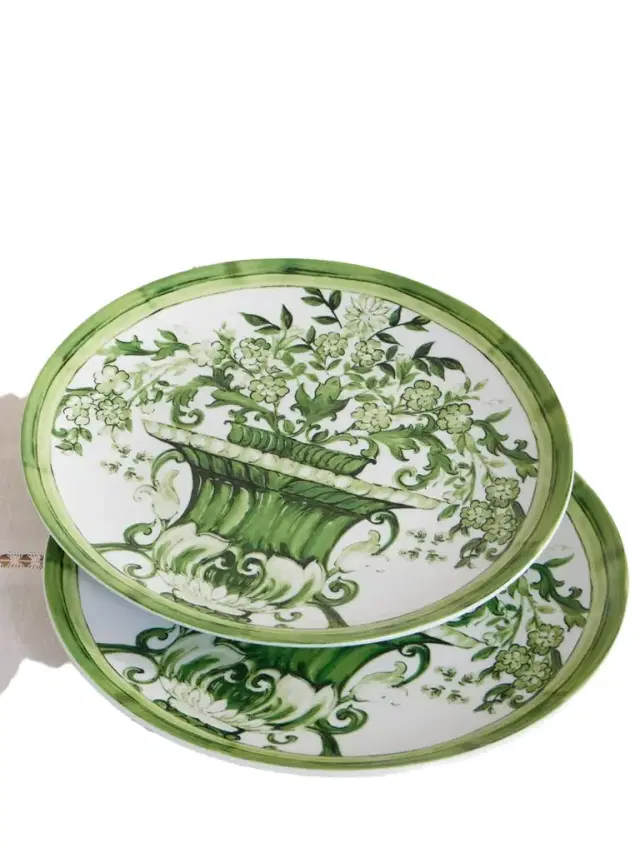 Dolce & Gabbana Set Of Two Painted Porcelain Dinner Plates