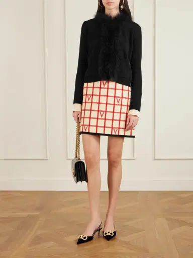 Valentino Garavani Feather-trimmed Wool Cardigan | Thumbnail 2