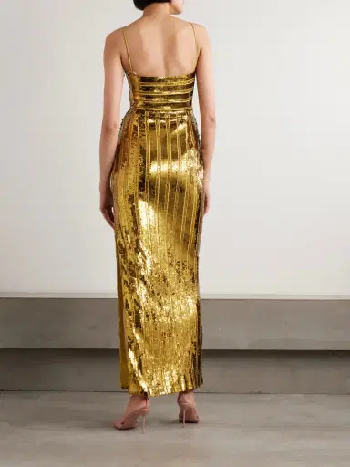 Galvan Stargaze Striped Sequined Tulle Maxi Dress | Thumbnail 3 Galvan Stargaze Striped Sequined Tulle Maxi Dress | Thumbnail 3