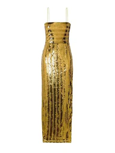 Galvan Stargaze Striped Sequined Tulle Maxi Dress | Thumbnail 1 Galvan Stargaze Striped Sequined Tulle Maxi Dress | Thumbnail 1