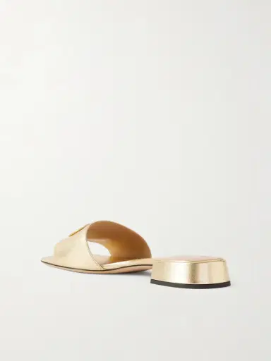 Valentino Garavani Vlogo Metallic Leather Mules | Thumbnail 2