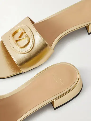 Valentino Garavani Vlogo Metallic Leather Mules | Thumbnail 4