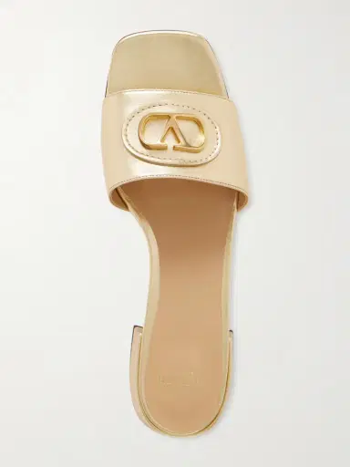 Valentino Garavani Vlogo Metallic Leather Mules | Thumbnail 5