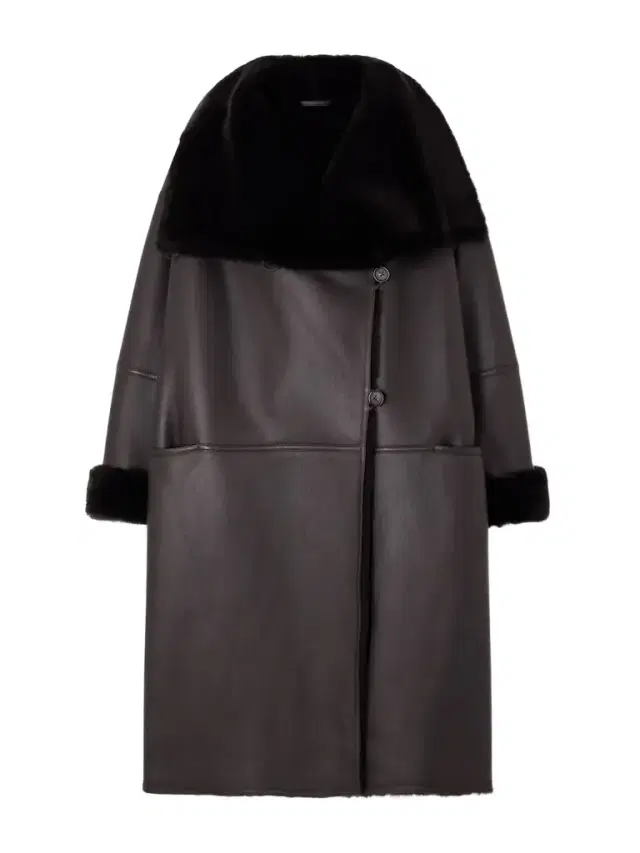 Paneled Shearling Coat