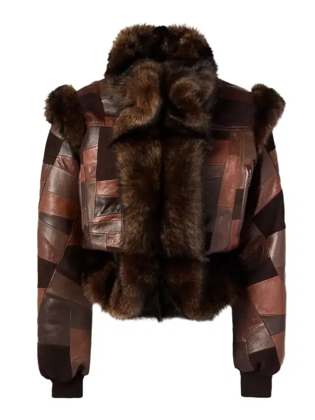 Patchwork Leather And Shearling Jacket