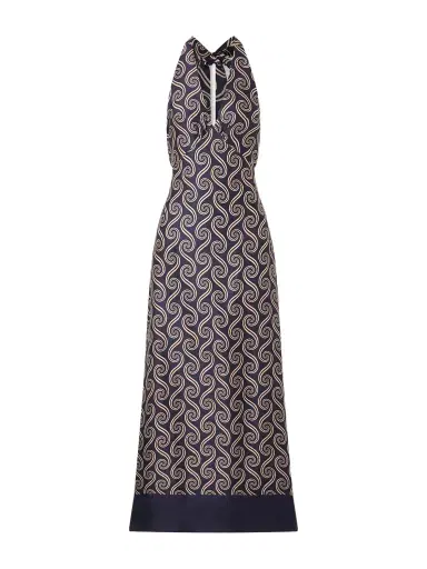 Faithfull Elidia Printed Satin Halterneck Maxi Dress | Thumbnail 1