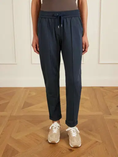 Brunello Cucinelli Bead-embellished Cotton-blend Jersey Track Pants | Thumbnail 3