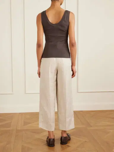 Brunello Cucinelli Ribbed Cotton-blend Jersey Tank | Thumbnail 4 Brunello Cucinelli Ribbed Cotton-blend Jersey Tank | Thumbnail 4