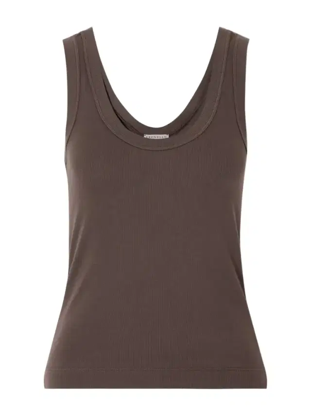 Ribbed Cotton-blend Jersey Tank