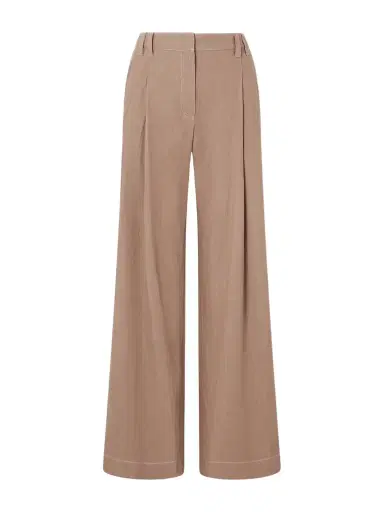Brunello Cucinelli Pleated Embellished High-rise Wide-leg Jeans | Thumbnail 1