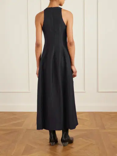 Brunello Cucinelli Paneled Twill Midi Dress | Thumbnail 3