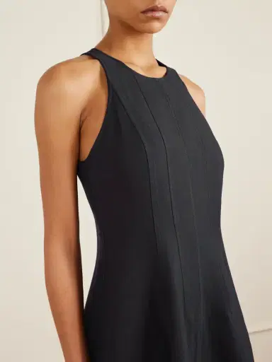 Brunello Cucinelli Paneled Twill Midi Dress | Thumbnail 4
