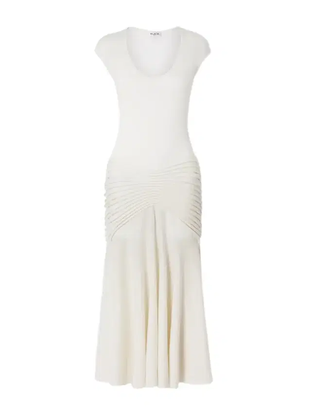Alaïa Ruched Wool Maxi Dress
